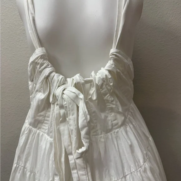 Anthropologie Forever That Girl Tiered Ruched Back Bow Maxi Dress - Picture 7 of 8